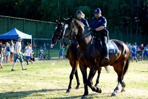 Policja konna na imprezie plenerowej.