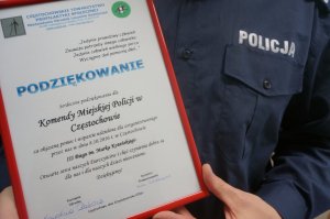 Podziękowanie dla policji.