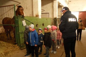 Zajęcia z policją konną.