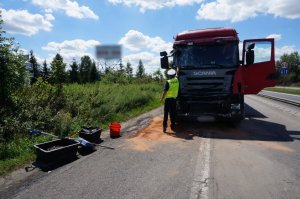 Zderzenie dwóch ciężarówek na DK1