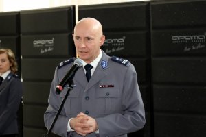 policjanci podczas uroczystości wprowadzenia nowych zastępców komendanta Miejskiego Policji w Częstochowie