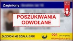 napis child alert odwołany