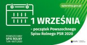 plakat z napisem powszechny spis rolny białe litery na zielonym tle