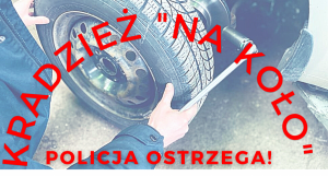 napis na koło, w tle zdjęcie koła od samochodu osobowego przytrzymywanego przez męskie dłonie