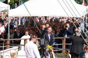 Prezydent RP Andrzej Duda podczas przemówienia na mszy świętej na Jasnej Górze