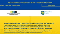 ulotka w kolorze niebieskim i żółtym z informacjami dla uchodźców - szczegóły (deskrypcja grafiki) w załączniku pod komunikatem