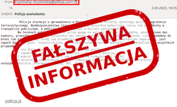 Plakat informacyjny z napisem