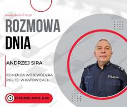 Plakat ze zdjęciem policjanta