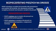 Plakat z pisemnymi wskazówkami dla uczestników ruchu drogowego