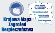 Mapa Polski z napisem Krajowa Mapa Zagrożeń Bezpieczeństwa