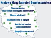 Mapa Polski z naniesionymi punktami