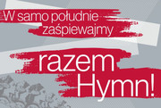 Napis Razem do hymnu na tle plakatu