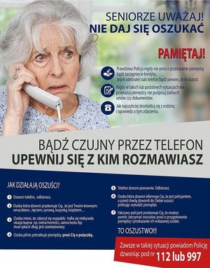 Plakat informacyjny o bezpieczeństwie seniorów