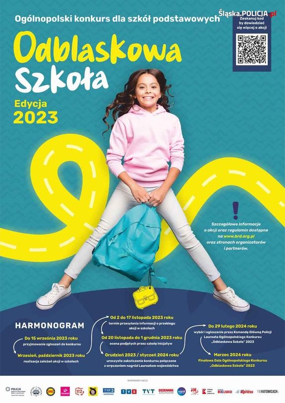plakat konkursu odblaskowa szkoła