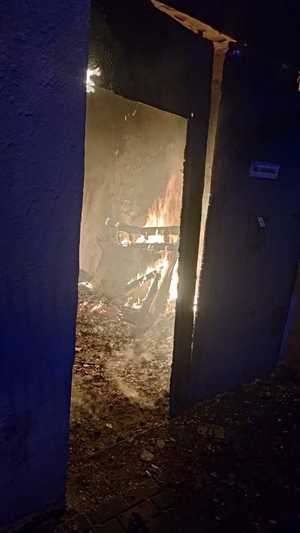 pożar w budynku