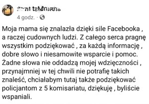 Treść podziękowań