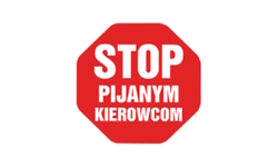 Znak zakazu z napisem stop pijanym kierowcom