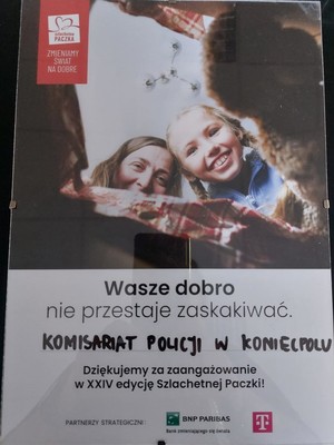 Plakat informacyjny dotyczący akcji: &quot;Szlachetna paczka&quot;