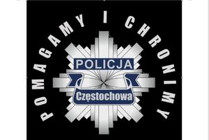 Policyjna gwiazda z napisem Pomagamy i chronimy, Częstochowa