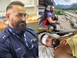Zdjęcie policjanta w umundurowaniu służbowym