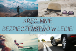 Plakat z napisem kreci mnie bezpieczeństwo w lesie