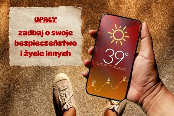 Plakat informacyjny przedstawiający wyświetlacz z wysoką temperaturą