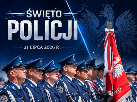 Plakat informacyjny o obchodach święta policji