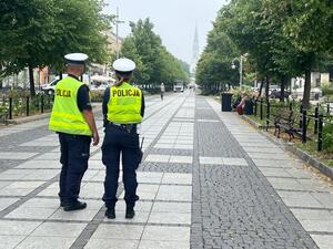 Policyjny patrol na drodze